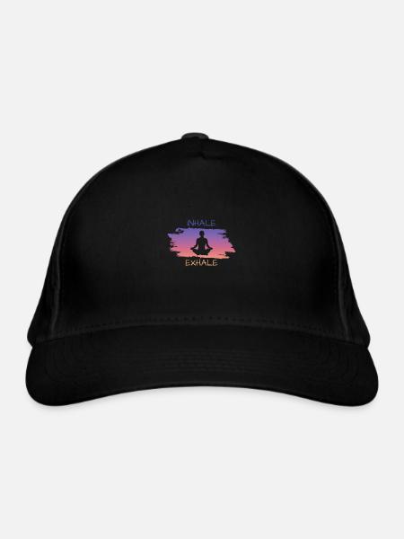 Inhale Exhale Namaste - Bio-Baseballkappe - Schwarz - Vorne