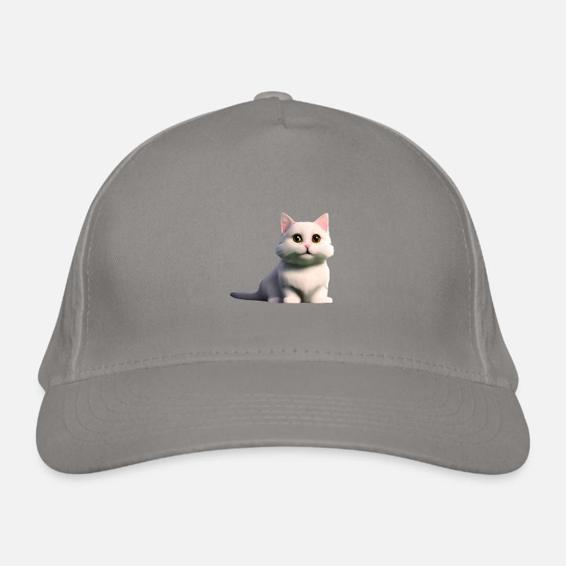 white cat Organic Baseball Cap