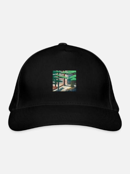 Paysage de Tokyo - Casquette classique bio - noir - Devant