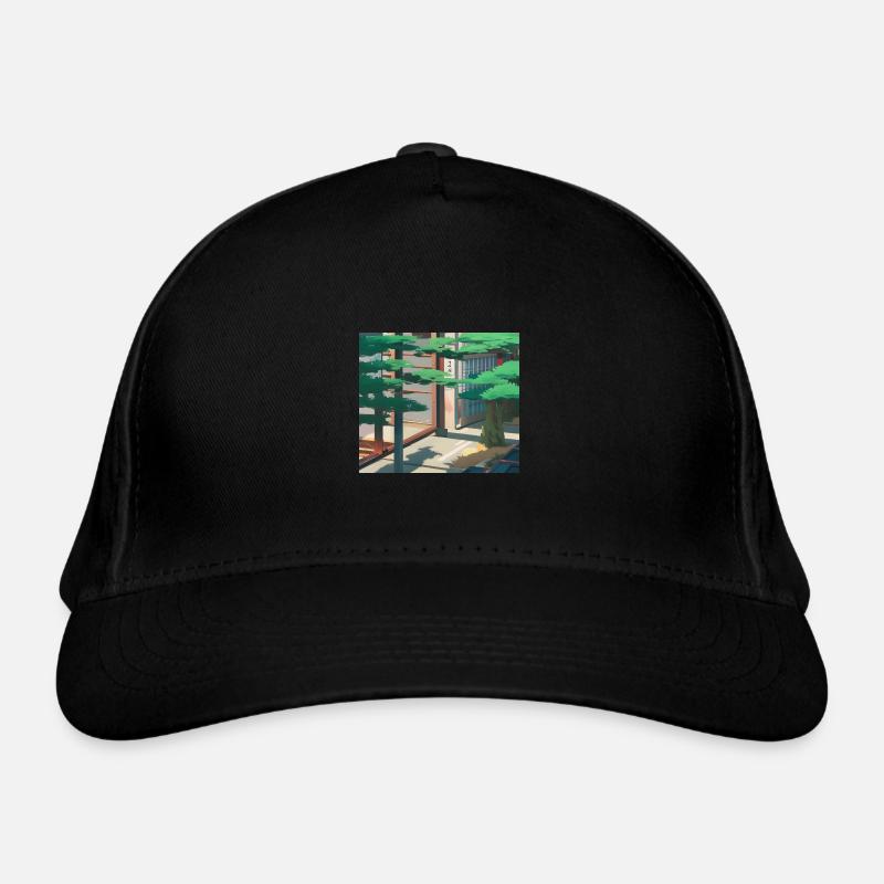 Tokio-Landschaft - Bio-Baseballkappe - Schwarz