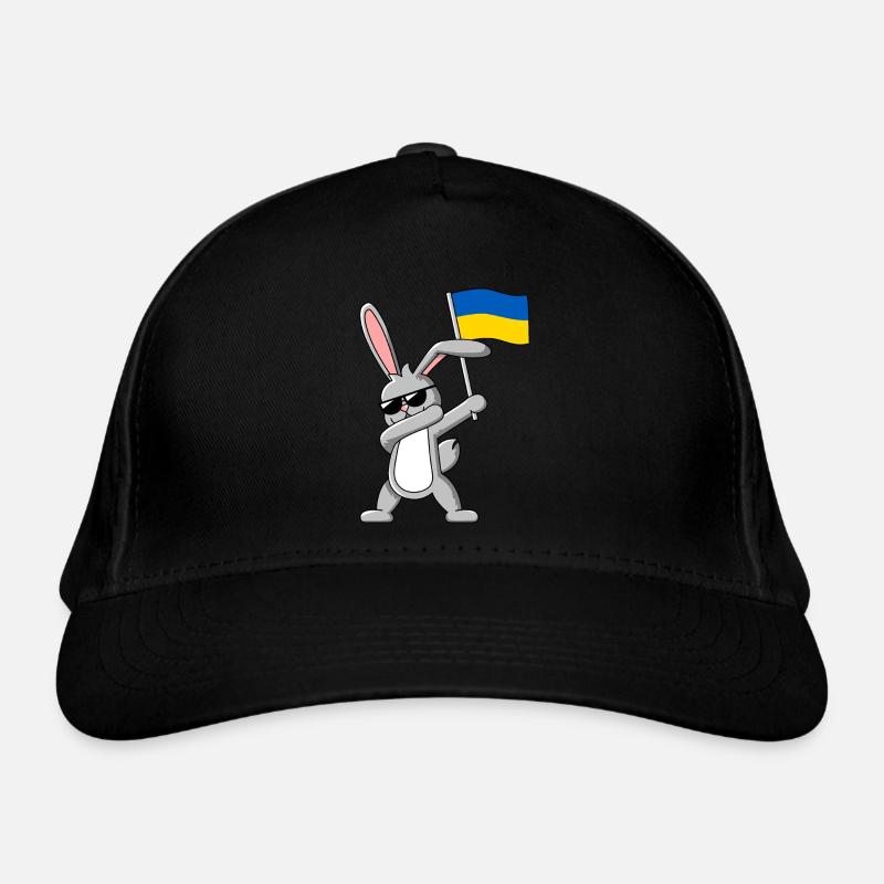Dabbing Rabbit avec le drapeau de l’Ukraine Casquette classique bio