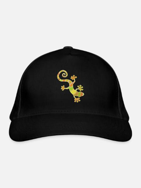 farbiger Gecko - Bio-Baseballkappe - Schwarz