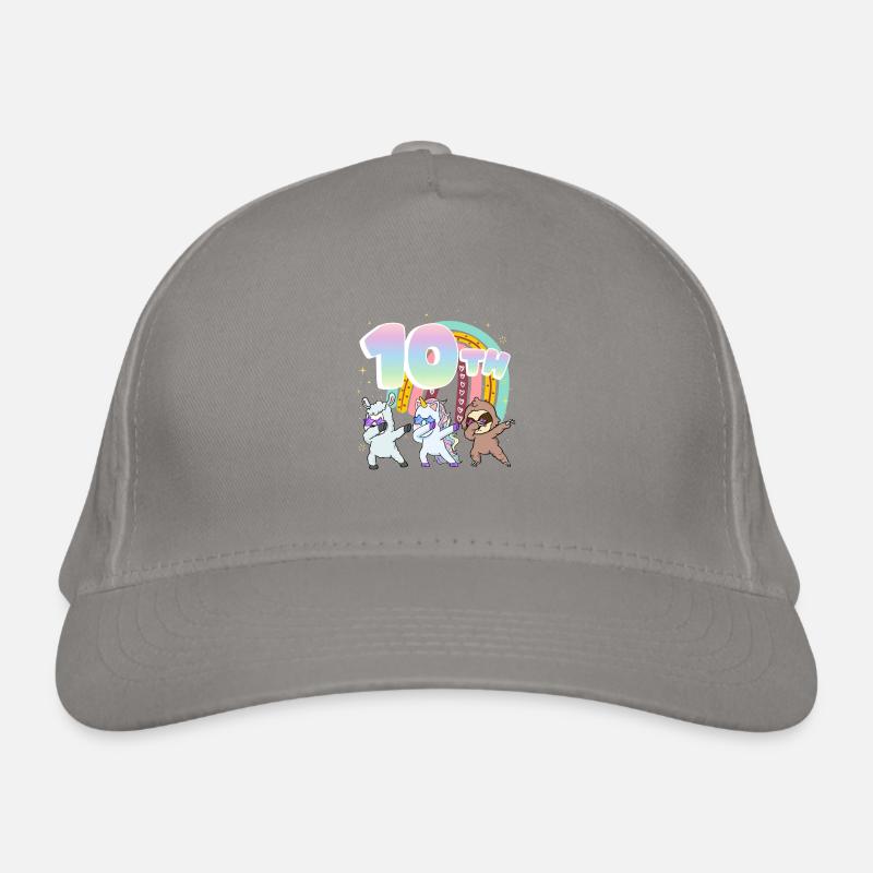 10th Birthday Dabbing Llama Unicorn Sloth | Organic Baseball Cap