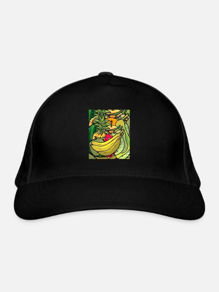 Summer time exotic juicy fruits fruit vitamins - Organic Baseball Cap - black - Front