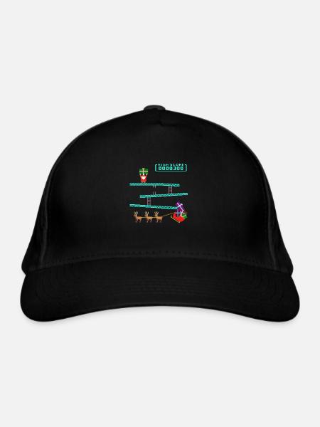 Santa Kong - Bio-Baseballkappe - Schwarz - Vorne