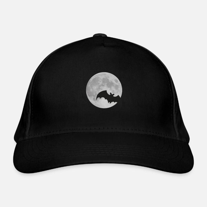 Moon bat full moon Halloween night flying fox Organic Baseball Cap