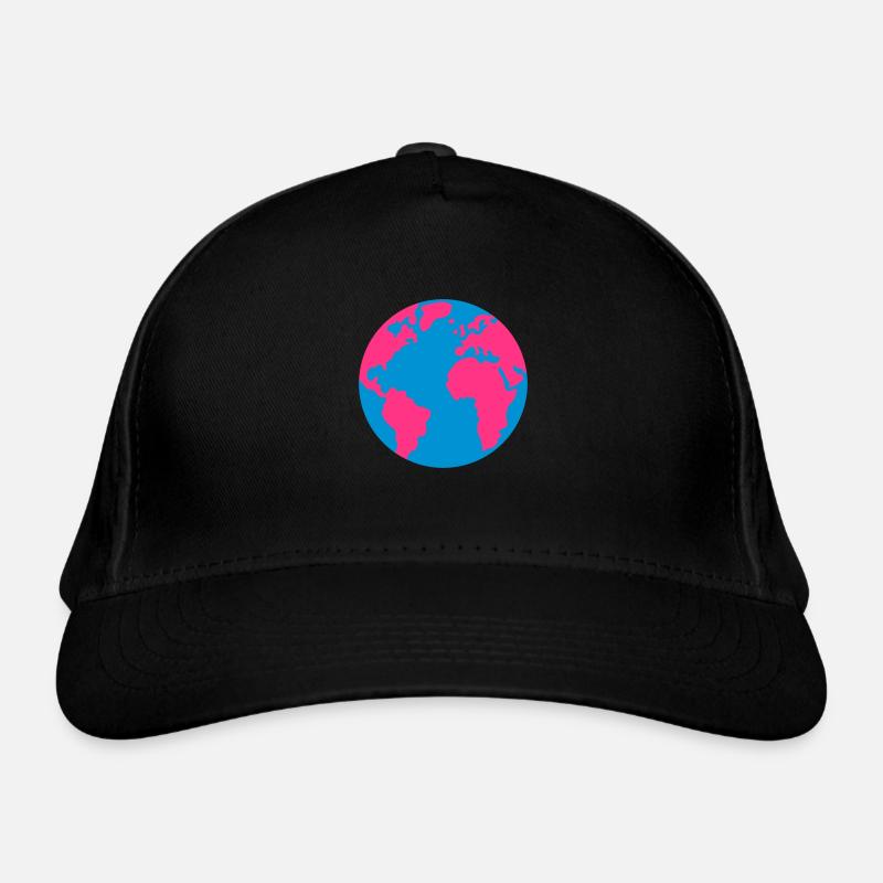 Planet Erde - Bio-Baseballkappe - Schwarz