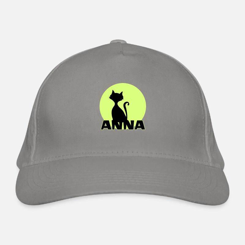Anna first name birthday gift moonlight cat Casquette classique bio