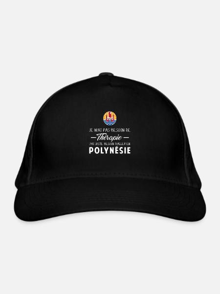 Thérapie Polynésie - Casquette classique bio - noir - Devant