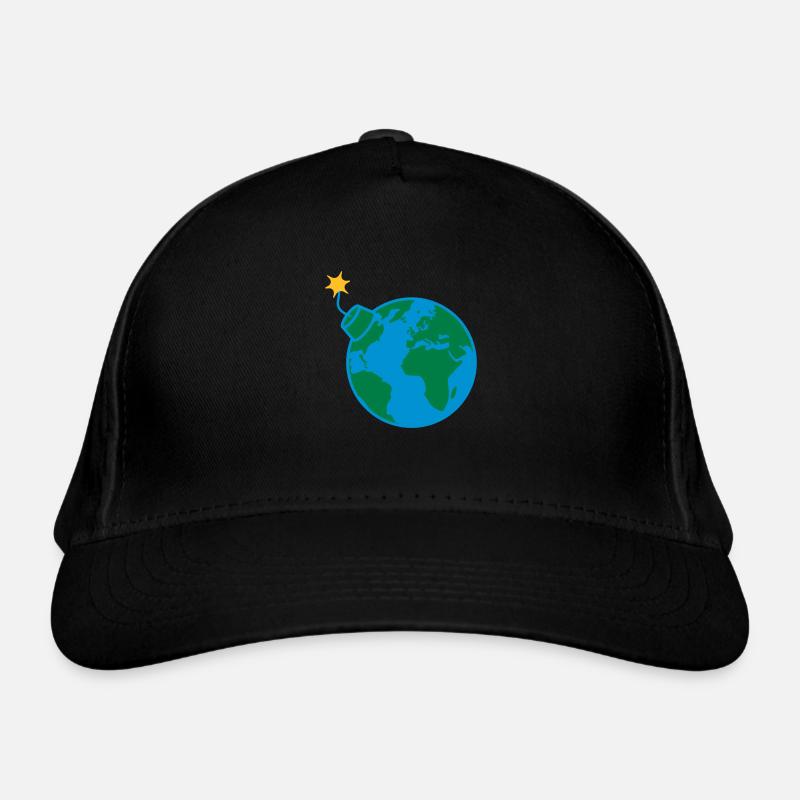 Earth globe planet world round globe circle text Organic Baseball Cap