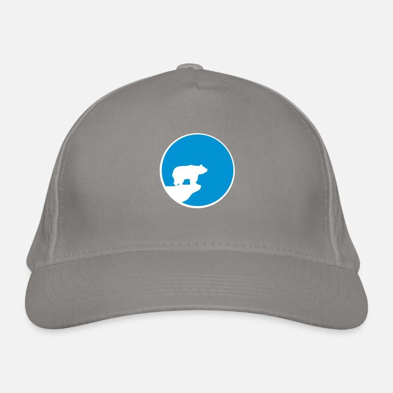 eisbaer braunbaer sun moon night round circle klip Organic Baseball Cap
