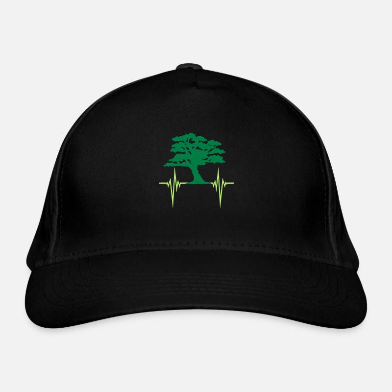 heartbeat tree pulse frequency forest leaves branches Organic Baseball Cap