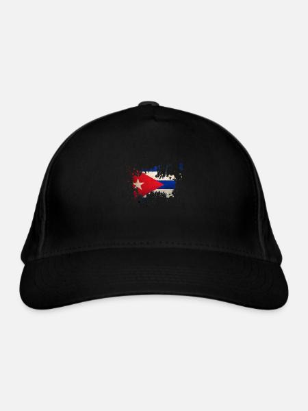 splatter_cuba - Organic Baseball Cap - black - Front