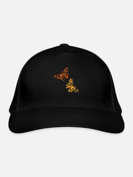Conception de papillon de 3 couleurs - Casquette classique bio - noir - Devant