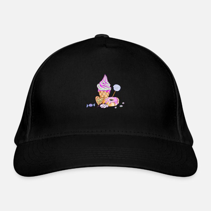 Crème glacée sundae bonbons confiserie sucre Casquette classique bio