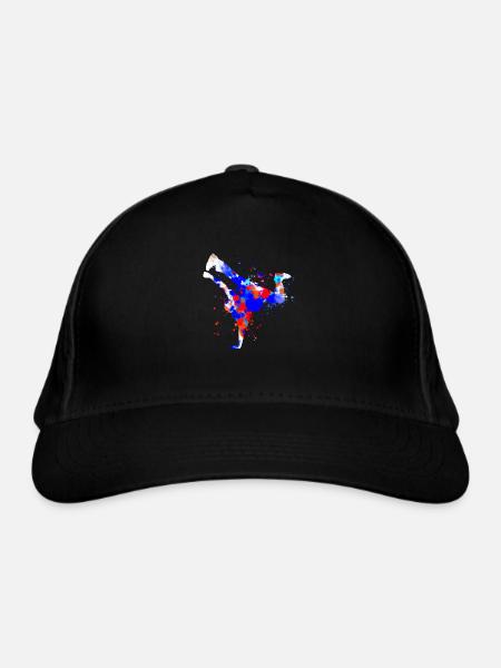 Breakdance Hip Hop Jungen Mädchen Hiphop Bboy BG - Bio-Baseballkappe - Schwarz - Vorne
