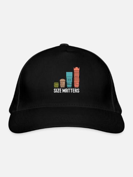 Size Matter Lens Photo Camera Photographer - Organic Baseball Cap - black - Front