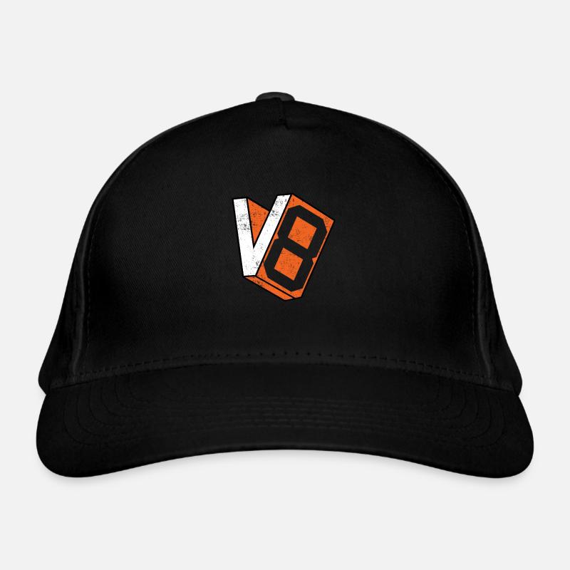 V8 cylinder engine design for muscle car fans Organic Baseball Cap