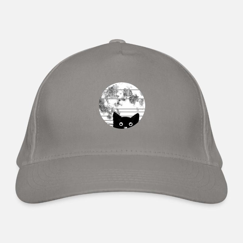 Cat with moon Organic Baseball Cap