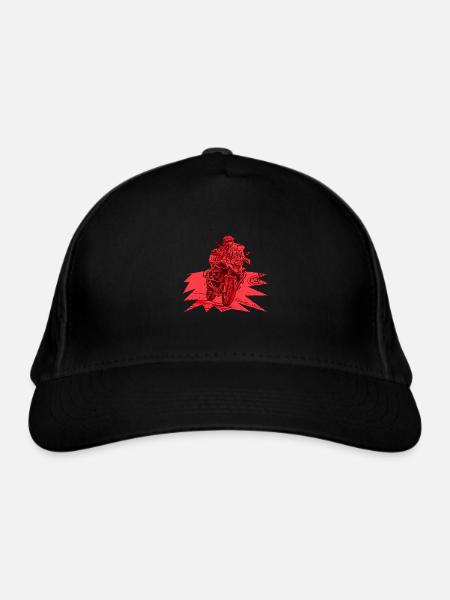 Courbe Adventure Bike rouge - Casquette classique bio - noir - Devant