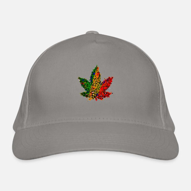 🥦 Hanfblatt - Low Poly - Reggae Version 🥦 Weed Bio-Baseballkappe