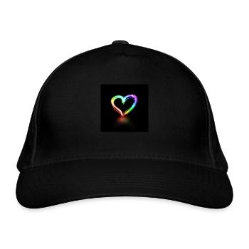 Light Stroke Heart - Organic Baseball Cap - black - Front