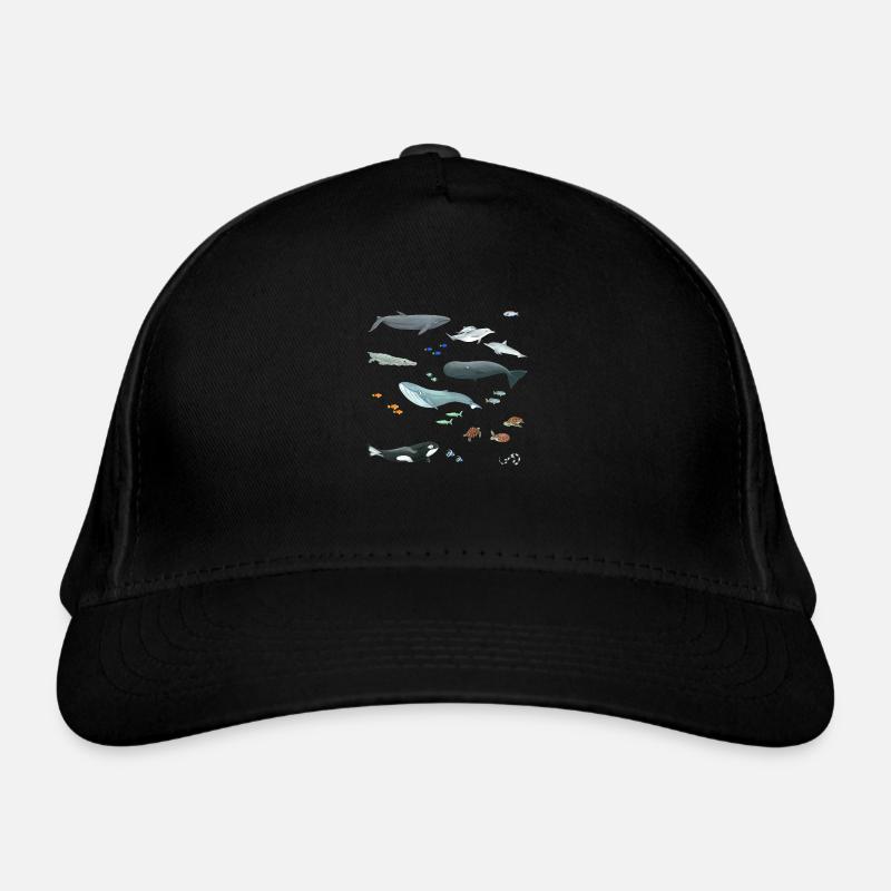 Pattern with whales and fish / Underwater world Organic Baseball Cap