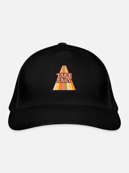 Take it Easy - Bio-Baseballkappe - Schwarz - Vorne