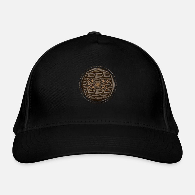 Golden butterfly with geometric patterns Organic Baseball Cap