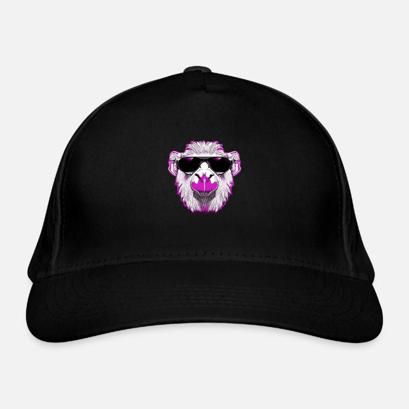 Cool llama with sunglasses pink Organic Baseball Cap