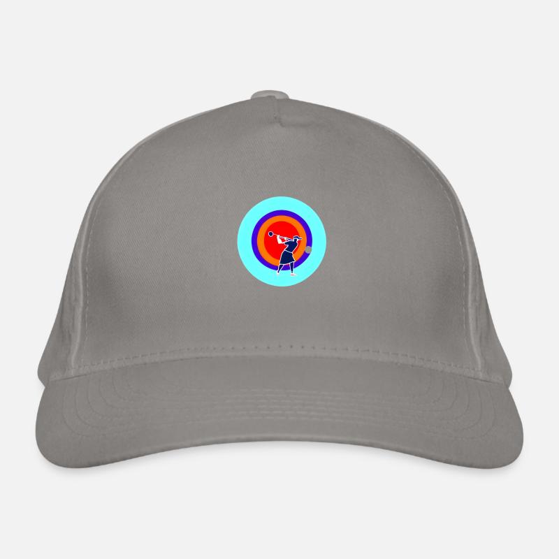 Retro Golflady im Kreis Multicolor Bio-Baseballkappe