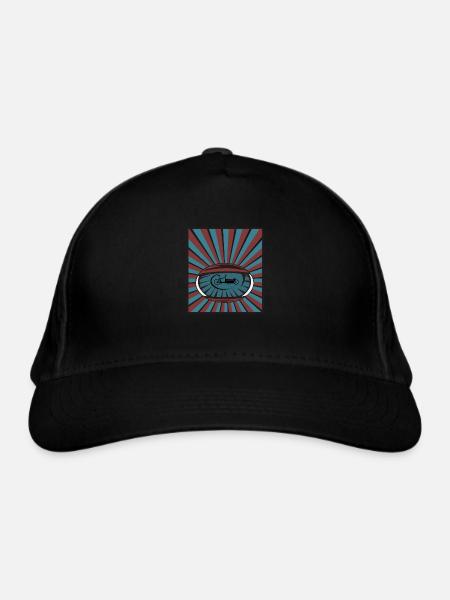 Vélo cargo dans les yeux avec poutres - Casquette classique bio - noir - Devant