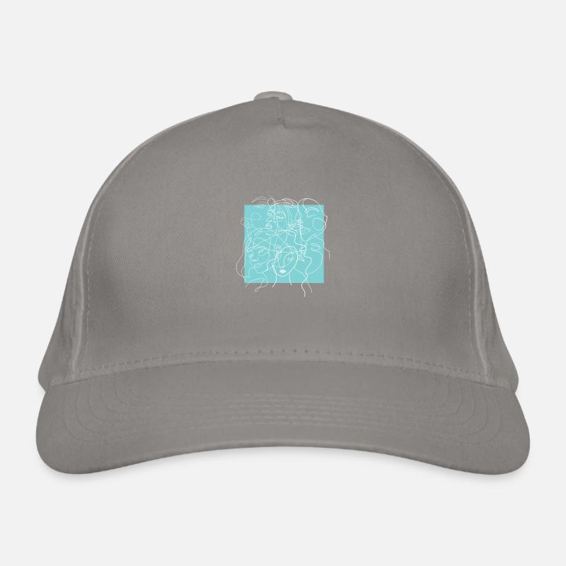 Face line blue Organic Baseball Cap