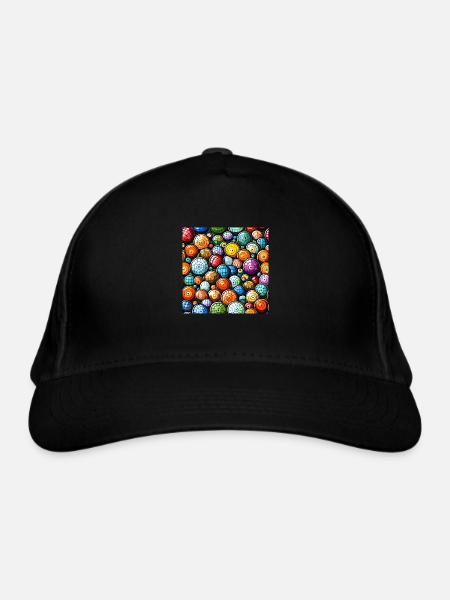 Murakami-Mosaik-Muster - Bio-Baseballkappe - Schwarz