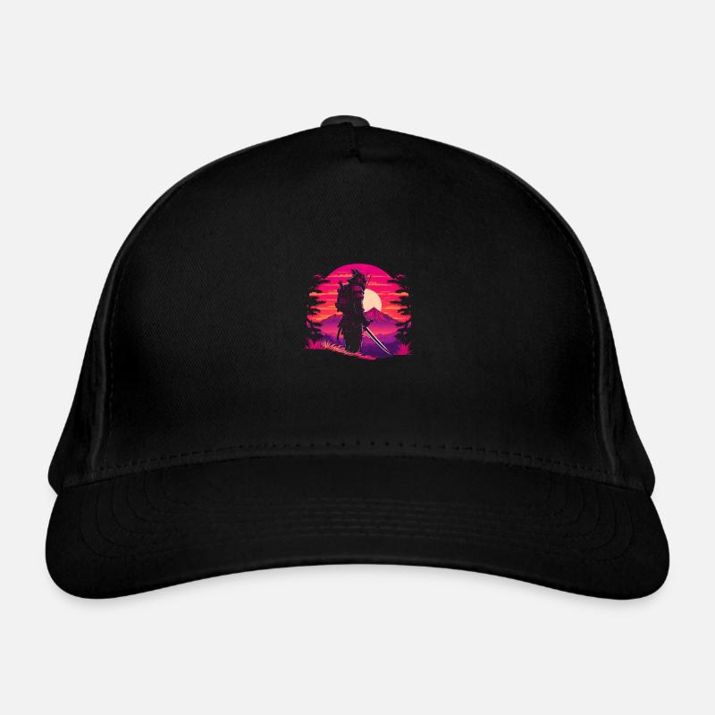 Synthwave Sci-Fi Samurai Organic Baseball Cap
