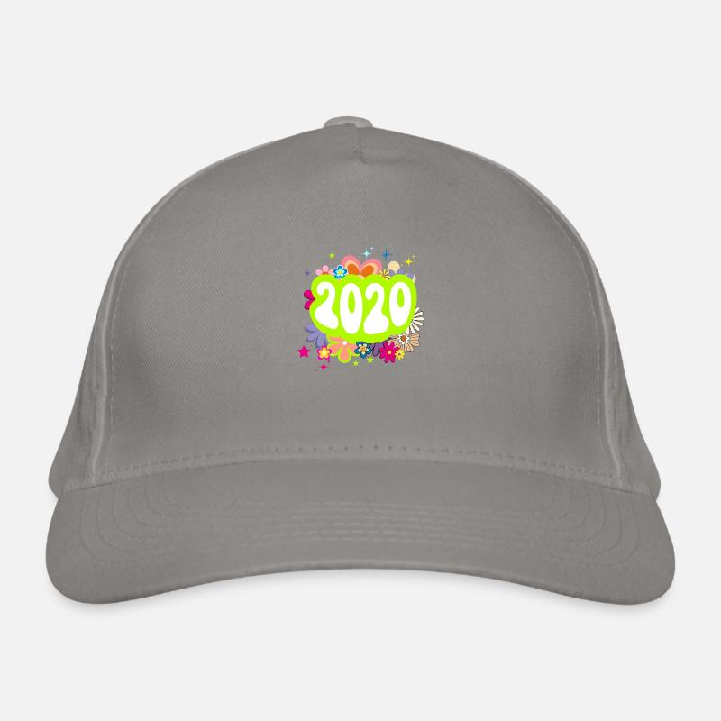 Year 2020 anniversary Floral Groovy Organic Baseball Cap