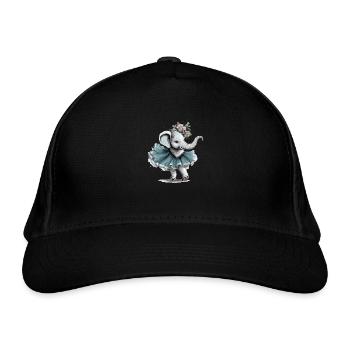 Zouzou the elephant with the tutu - Organic Baseball Cap - black - Front
