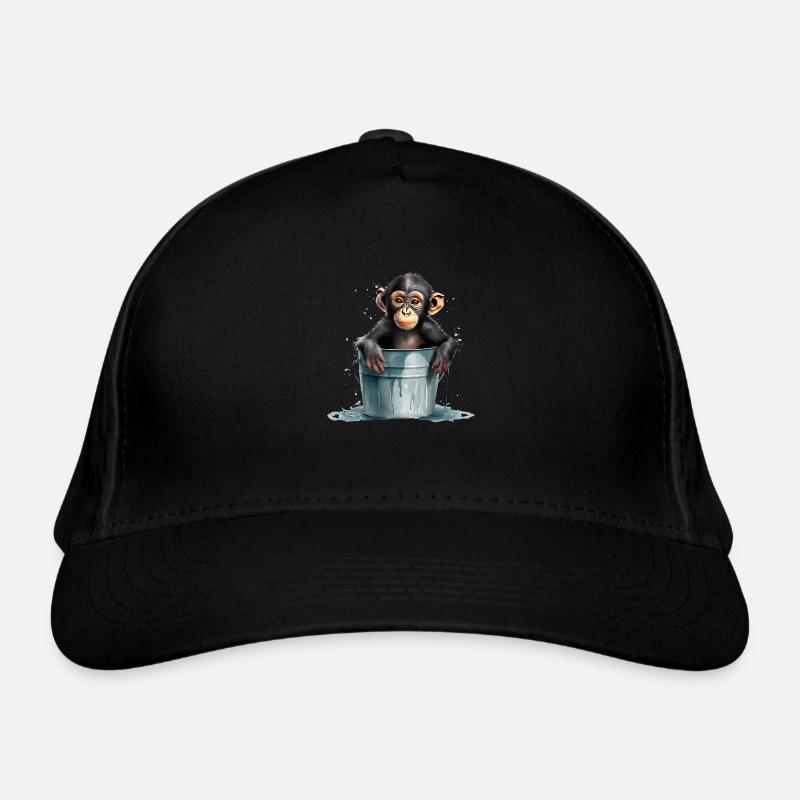 Singe assis dans le seau d’eau Casquette classique bio