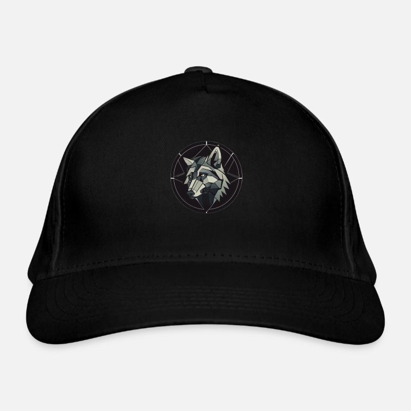 Geometrischer Wolf Bio-Baseballkappe