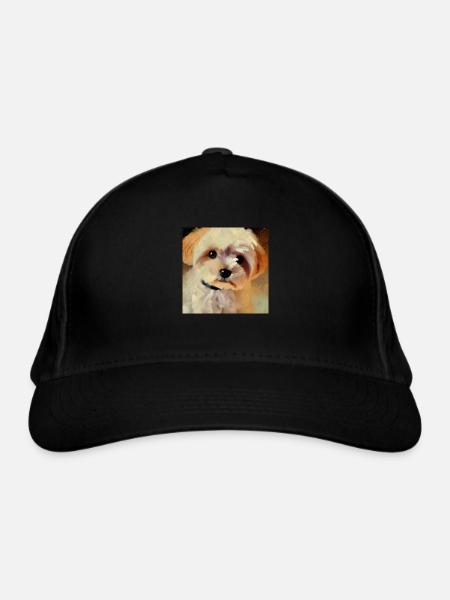 Le chien le plus mignon du monde - Casquette classique bio - noir - Devant