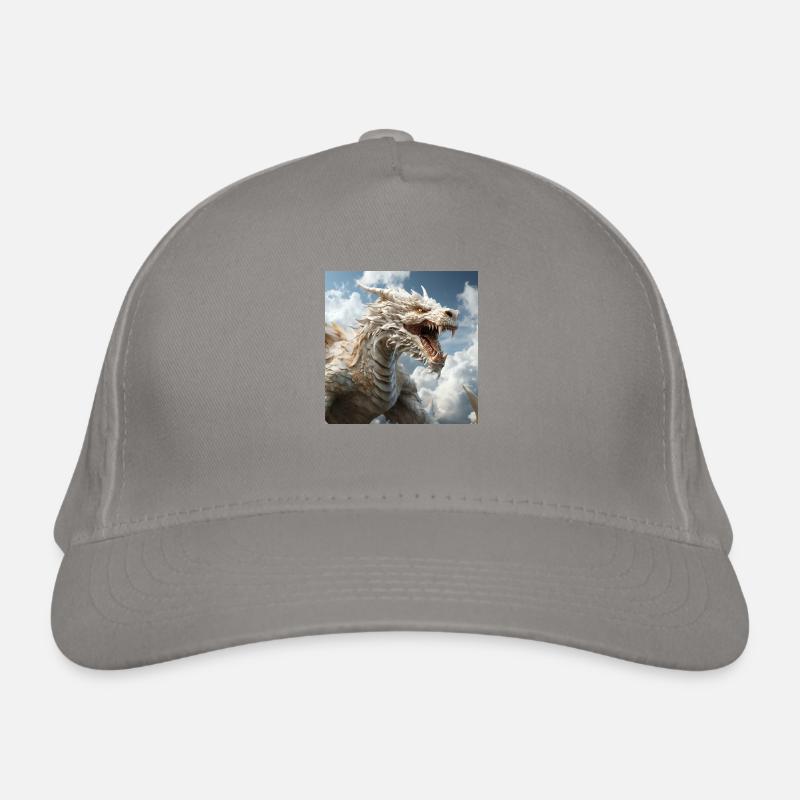 Weißer Drache Bio-Baseballkappe