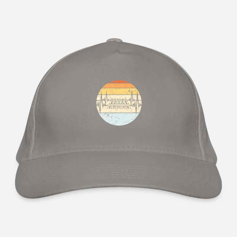 Track Pulse Train Railway Railroad Heartbeat ECG Organic Baseball Cap