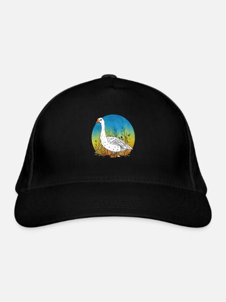 Gans - Bio-Baseballkappe - Schwarz - Vorne
