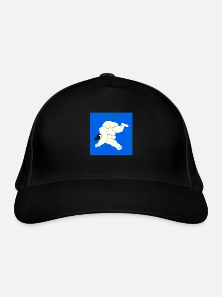 Frauenkörper auf blau - Bio-Baseballkappe - Schwarz
