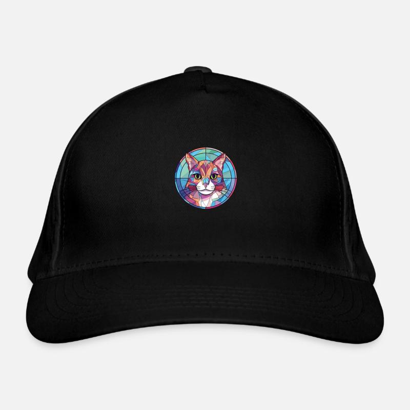 Illustration d’aquarelle colorée American Curl Cat Casquette classique bio