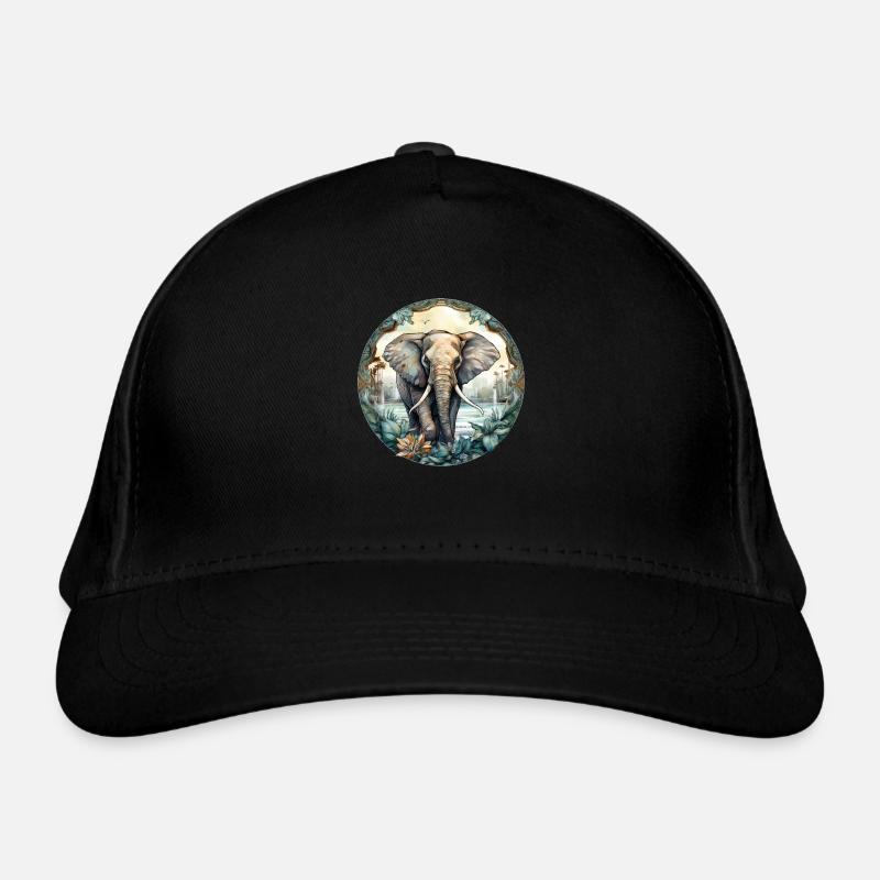 Elefant im Regenwald Geschenk Wildtiere Fans Bio-Baseballkappe