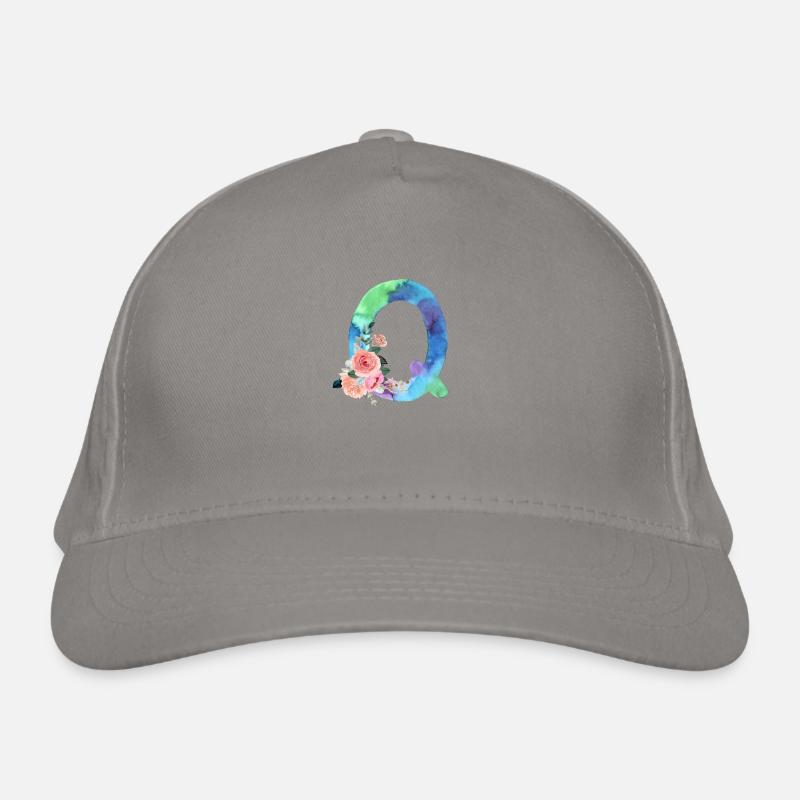 Letter q watercolour Organic Baseball Cap