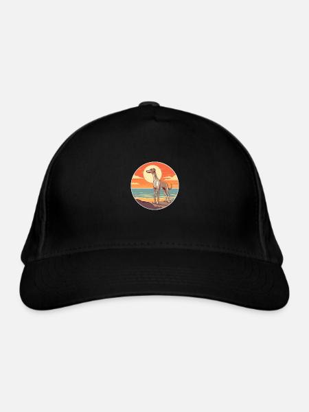 Vieux lévrier croate race de chien dessin animé kawaii - Casquette classique bio - noir - Devant