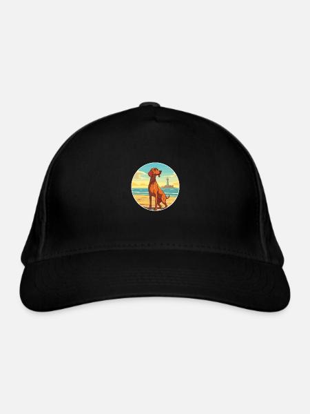 Redbone Coonhound chien race Cartoon Kawaii Clipart - Casquette classique bio - noir - Devant