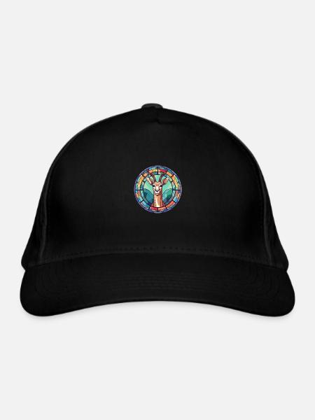 Impala Buntglas Bunte Karikatur Kawaii Anima - Bio-Baseballkappe - Schwarz - Vorne